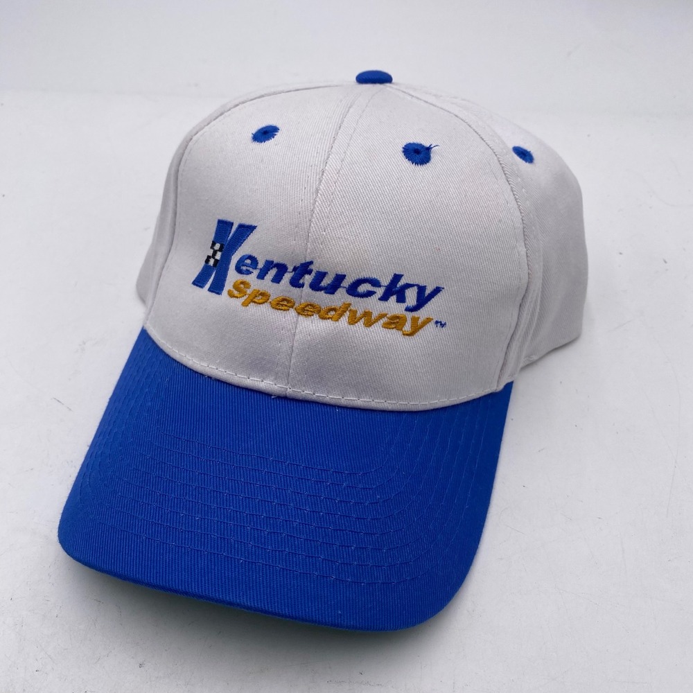 KENTUCKY SPEEDWAY Toppers 2804 Hat OSFA White Blue Vintage Racing Snapback Cap